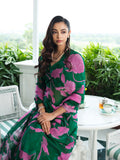 Emerald Green abstract floral saree