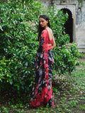 Floral chiffon saree