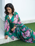 Deep green with bold multi floral