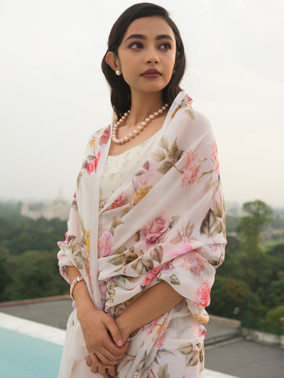 Cream with scattered florals