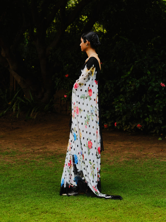 "GAYATRI" polka chiffon saree