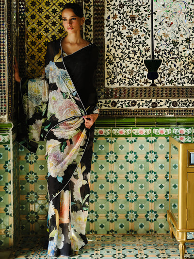 "OPHELIA"  embroidered  printed saree
