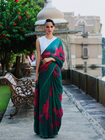"AMRITA" silk chiffon saree