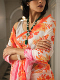 Pink Orange ombre floral prints
