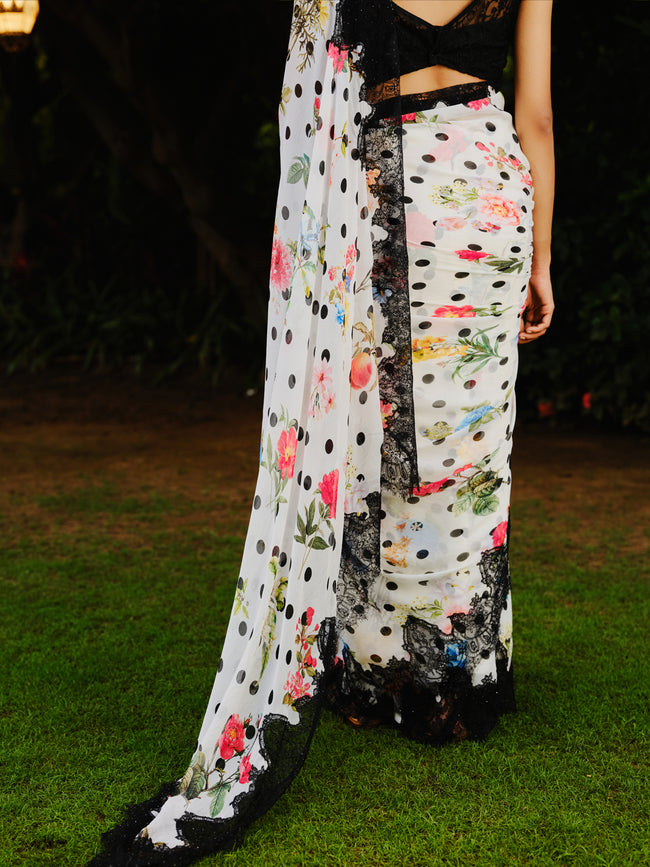 "GAYATRI" polka chiffon saree
