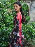 Floral chiffon saree