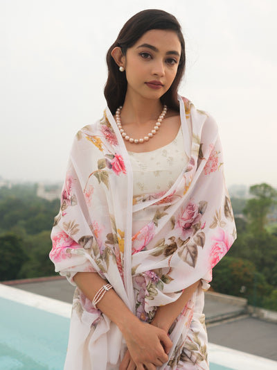 Cream with scattered florals