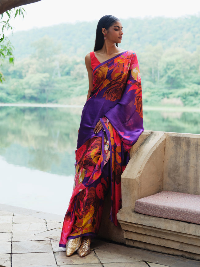 "LUCIA" satin silk saree