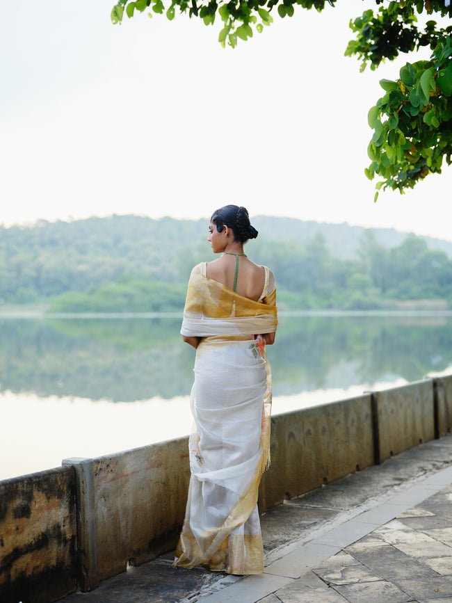 "GRAH" handloom tissue saree