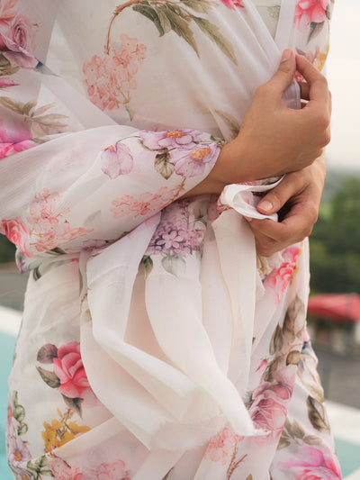 Cream with scattered florals