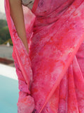 Pink allover abstract floral