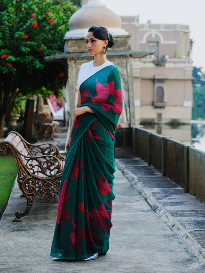 "AMRITA" silk chiffon saree