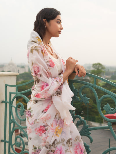 Cream with scattered florals