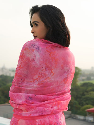 Pink allover abstract floral
