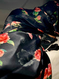 Black floral saree set