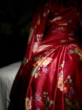 Marsala color floral saree set