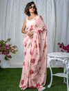 Blush pink floral saree set