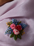 Lavender embroidery saree set