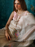 Ivory embroidery saree set