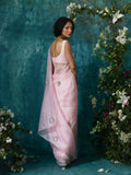 Pink embroidery saree set