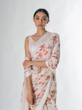 Off white floral saree set