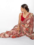 Earthy floral saree set